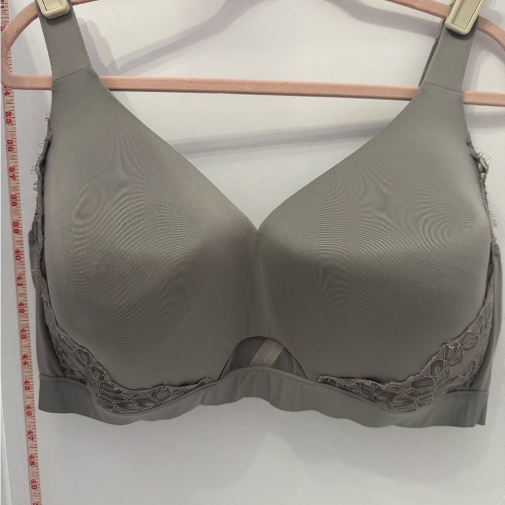 Cacique Gray Lace Trim Bra